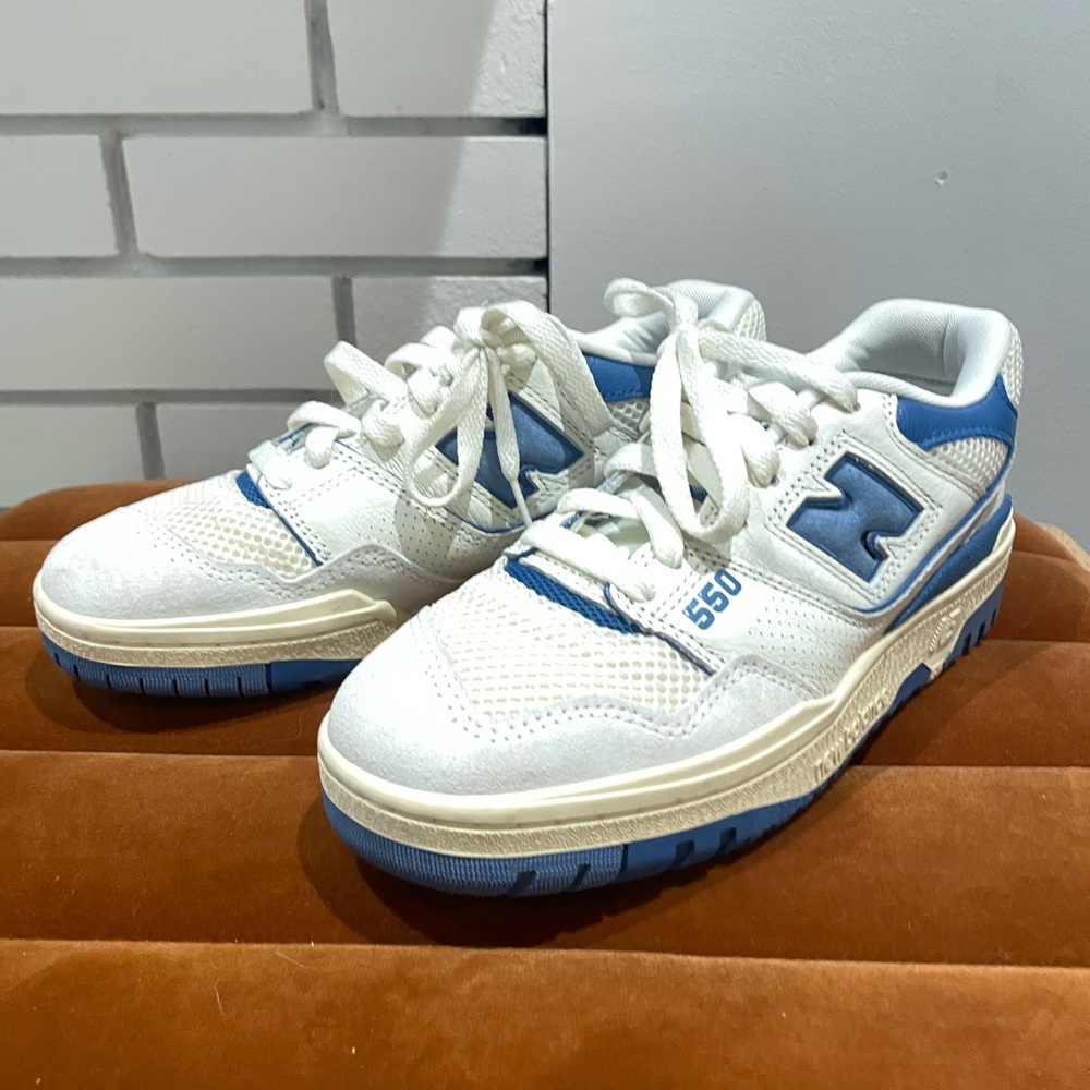 EUC New Balance 550 Sea Salt Pack Blue Agate Sneaker